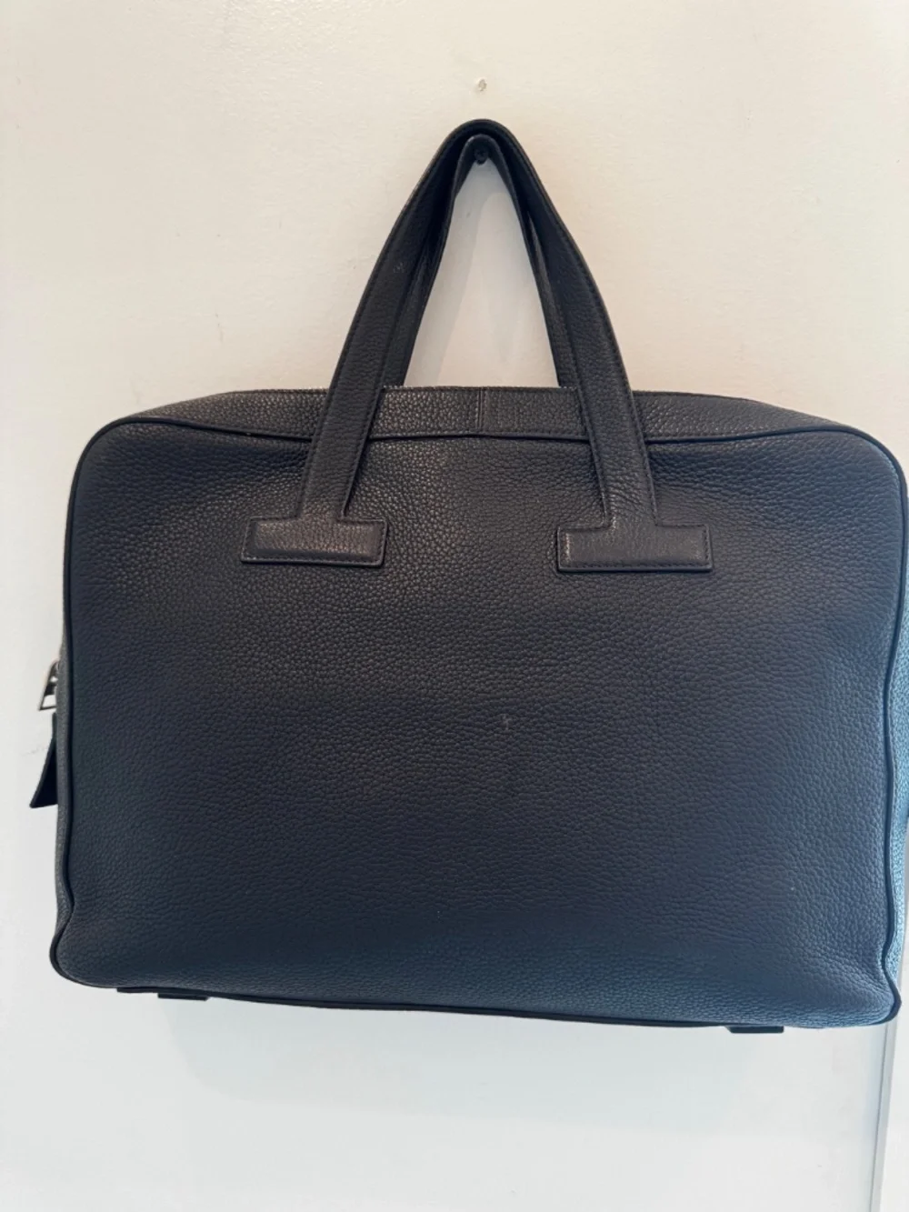 TOM FORD BLACK LEATHER PEBBLED ATTACHÉ BRIEFCASE
